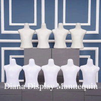 MANEKIN ANAK SETENGAH BADAN PLASTIK BENING ATAU BUTEK - PATUNG BAJU ANAK DRESS MAKING - ATASAN - KAO