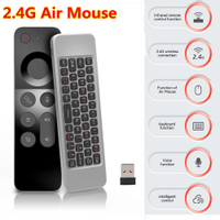 W3 2.4G Wireless Mini Air Mouse Gyroscope IR Learning Smart Voice Remote Control With Full Keyboard For Android PC