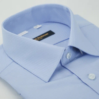 【金安德森】藍色吸排斜紋窄版長袖襯衫