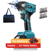 SEESII 250NM Brushless Electric Screwdriver Cordless Electric Drill Impact Driver Power Tools For Makita 18v Battery