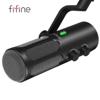 FIFINE Dynamic USB/XLR Microphone for Record,Studio Noise Cancelling Mic with Gain Knob,Mute Button for PC Mixer-Amplitank Tank3