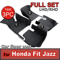 Car Floor Mats Fit For Honda Fit Jazz GK3 4 5 6 7 2016 2014~2020 GH7 GP5 6 Panel Footpads Carpet Cover Pad Foot Pads Accessories