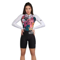 Frenesi Enterizo Pets Manga Larga Women's Long Sleeve Shorts Skin Suit Cycling Jumpsuit Bike Girls Monkey Triathlon Cyclist Suit