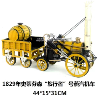 Hot Classic Europe Style Retro The 1829 Voyager Steam Locomotive Model Creative Mini Iron Craft Best Gift Home Bar Decoration