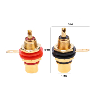 2pcs RCA Female Socket Connectors Zinc Alloy Gold Plating Chassis Panel Mount Adapter Accessories Fe
