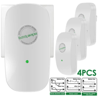 New 4Pcs Power Saver 90-250V Safe Electricity Saving Box Portable Household Energy Saver US Plug Fashion Power Saving Device