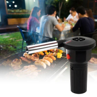 BBQ Fan Air Blower Handheld Outdoor Fan Air Blower Grill Accessories Aluminum Alloy Kitchen Tool for Picnic Camping Cooking