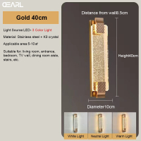 Luxury Crystal Wall Lamp For Living Room TV Background Wall Bedroom Bedside Lamp Foyer Starry Sky Bu