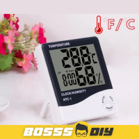 Temperature And Humidity Meter HTC-1 Thermometer With Hygrometer Clock Indoor Outdoor Temperature H
