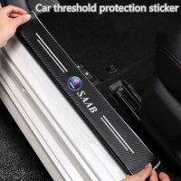 Carbon Fiber Car Sticker Diy Paste Protector Strip Auto Door Sill Side Protect Film For Saab 93 95 Saab 9-3 9-5 900 9000