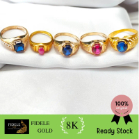 Cincin pria permata biru pink
