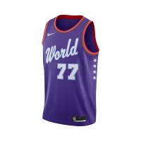 Nike 背心 Luka Doncic Jersey 男款 獨行俠 籃球 球衣 77號 NBA球星 紫 白 CU8615-509