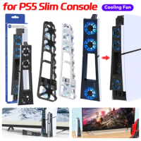 For PS5 Slim Console Cooling Fan with LED Light Cooling System High Speed 5500RPM USB Cooler Fan For PS5 Slim Game Accessories