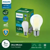 Philips LED Bulb Ultra Efficient – 5W E27 6500 Cool Daylight White