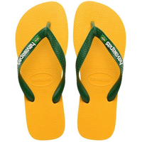 【質本嚴】哈瓦士Havaianas巴西人字拖 男款 Brasil logo/黃色夾心 新款/海灘鞋/拖鞋