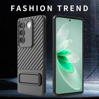 Sarung telefon bimbit dengan sokongan riak senget untuk vivo 27 5G, vivo 27e, IQOO Z7 5G, sarung pel