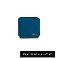 【RABEANCO】迷時尚壓紋拉鍊零錢短夾(深藍)