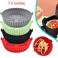 Air Fryer Silicone Liners Pot, Airfryer Basket, Replacement of Flammable Parchment Paper, Reusable Baking Tray Oven Accessories
