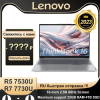 Lenovo ThinkBook 16 Laptop 2023 AMD R5 7530U/R7 7730U 16GB + 1TB SSD 16 Inch 2.5K 60Hz IPS Screen Computer Notebook PC