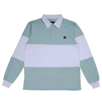 Flazther Vintage Rugby Polo Shirt - Aqua Haze Baju Katun Kerah Pria
