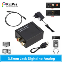 PzzPss Digital Fiber To og Audio Converter พร้อม AUX 3.5มม. RCA Lr เอาต์พุต SPDIF สเตอริโอ DAC เครื่องขยายเสียง Digital Audio Adapter