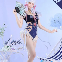 Game Genshin Impact Kamisato Ayaka Swimsuit Cosplay Uniform Doujin Kamisato Ayaka Swimwear Sexy Costume Summer Birthday Gifts