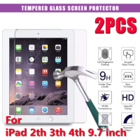 2Pcs Tablet Tempered Glass Screen Protector Cover for Apple IPad 2 3 4 9.7 Inch Full Coverage Protective Film for IPad 2 3 4 Gen