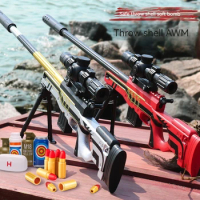 Manual Toy Gun Toy Guns AWM Blaster Shooting For Boys With Soft Bullet Plastic Weapon Model Sniper Rifle Airsoft Shell Throwing