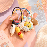 (TK) Charm Keychain Tali lingkaran. Gantungan Kunci Tas Gelang Cute Character Unicorn Bear Minion Lu