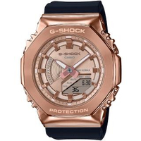 【CASIO 卡西歐】G-SHOCK 金屬時尚八角髮絲紋雙顯錶(GM-S2100PG-1A4)