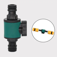 Garden Watering Hose Two-Way Nipple Connector With Switch Quick Plug Connector 86*16mm For 1/2 To 3/4inch Connectors