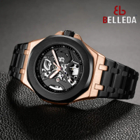 Jam Tangan Pria BELLEDA 9608 Automatic Tali Rantai Anti Air Original
