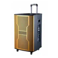 2019 Hanxiang New Golden-eyes designed 15 inch 500Watts Solution Subwoofer MDF wood active trolley stage speaker