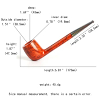 Straight handle briar tobacco pipe Dublin type bowl inner diameter 20mm bowl depth 43mm colored Cumberland cigarette holder