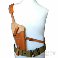 WANG1.WW2 WWII US ARMY OFFICER COLT M1911 M3 HOLSTER WITH SHOULDER PAD PISTOL BELT SET COLLECTION MILITARY WAR REENACTMENTS