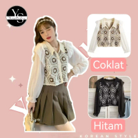 New ATASAN RAJUT WANITA BLOUSE KOREA STYLE LENGAN PANJANG SIFON PREMIUM