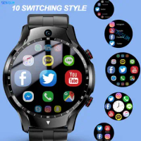 2022 New LTE 4G Smart Watch RAM 4G ROM 128GB GPS WiFi Heart Rate Monitoring Android 9 Smartwatch Men Dual Cameras 5M Phone Watch