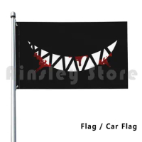 Bloody Teeth Outdoor Decor Flag Car Flag Blood Teeth Smile Evil