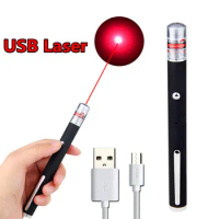 Mini Green Laser Pointer USB Charging Red Dot Laser Portable Sky Pointing Laser Conference Teaching Funny Cat Toy Laser Pointer