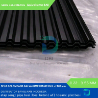 Seng Gelombang Galvalume Hitam 100 x 100 cm 0.35 mm (free ongkir)