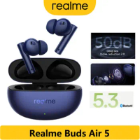 Original Realme buds Air 5 TWS Earphone 50dB Active Noise Cancelling True Wireless Earphone Bluetooth 5.3 38Hour Battery Life