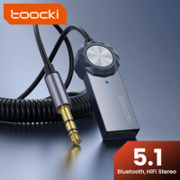 Toocki 5.1 Bluetooth Aux Adapter Wireless USB To 3.5mm Jack Car Audio Music Mic Handsfree Kit For Car Receiver BT Transmitter