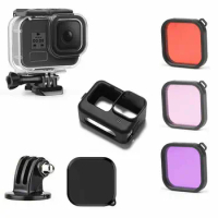 45M Waterproof Case Underwater Dive Housing 3 color Filter Adapter ring + cover silicone sleevefor GoPro Hero 9 Top