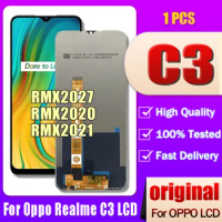 Original For Realme C3 Display LCD RMX2027 RMX2021 RMX2020 Touch Screen Frame Assembly Replacement F