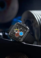 Jam Tangan Pria EXTRI E9148 Chrono Original Tahan Air Tali Rubber Casing Stainless Steel Kaca Safir 