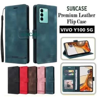 SUNCASE Vivo Y100 cover hp model dompet multi fungsi flip case wallet leather SUNCASE GREEN