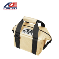【AO Coolers】酷冷軟式輕量保冷托特包-6罐型 -經典帆布CANVAS系列 沙色(AOUS6TN)