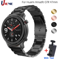 Band for Xiaomi Huami Amazfit GTR 47mm/Gtr2 Stainless Steel Strap for Amazfit Pace/Stratos 3 2 Watchband Replacement Band Correa