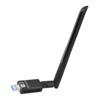 USB3.0 WiFi 6 Adapter 1800Mbps High-speed Network Card with Antenna Wireless Dongle Network Card for Laptop Desktop