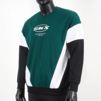 【SKECHERS】男 長袖 上衣 衛衣 寬鬆 運動 休閒 棉質 舒適 穿搭 綠黑(L321M146-00XW)
